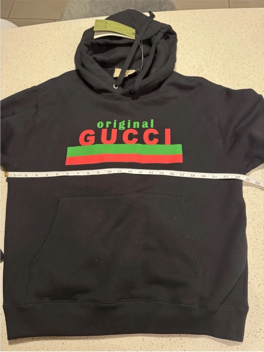 Gucci Original Logo Graphic Hoodie Black Red Green Men’s Size Small NWT $1,250
